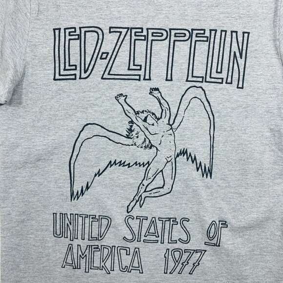 LED ZEPPELIN  logo band T-shirt  color grey  men t-shirt size medium - Picture 8 of 10
